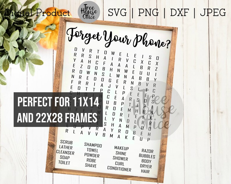 forget your phone bathroom word search svgdxfjpegpng etsy