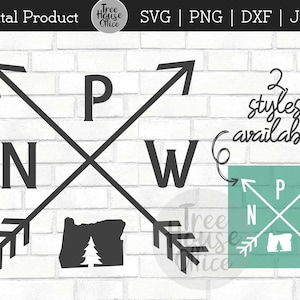 PNW Oregon SVG, Oregon State SVG, Pacific Northwest Oregon Cut File, Crossed Arrows pnw svg, Oregonian svg, Oregon svg voor stickers