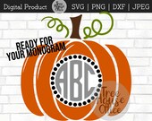 Pumpkin Circle Monogram SVG, jpeg, png, dxf, Pumpkin Monograms, Hallowween Monogram Stencil Svg File, Fall Monograms, Pumpkin Frame svg