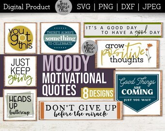 Pacote SVG de citações motivacionais, provérbios encorajadores, citações inspiradoras SVG, frases Boho svg png, citações positivas de agitação, SVG de positividade