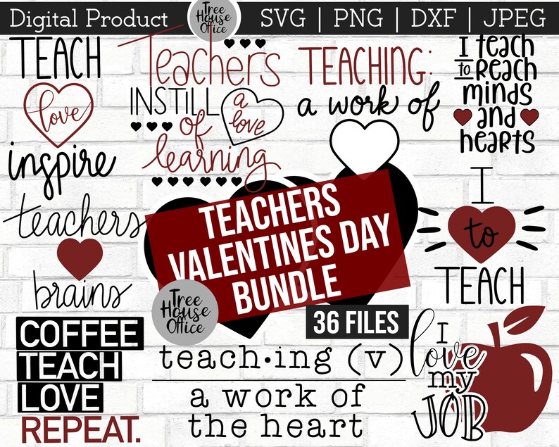 Download Teacher Valentine Svg Bundle DXF JPEG PNG Teacher Shirt | Etsy