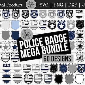 Distintivo della polizia SVG Bundle DXF png, simbolo delle forze dell'ordine, file di taglio del distintivo dell'emblema del poliziotto Grunge, poliziotto polizia donna ufficiale Clipart con bandiera