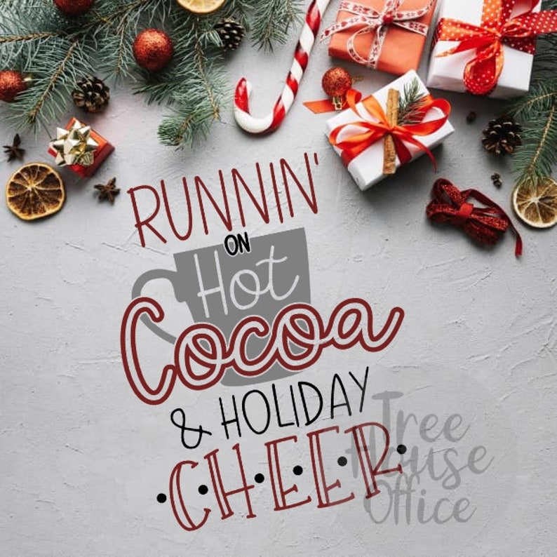 Run On Coffee Christmas Cheer SVG DXF PNG jpeg, Hot Cocoa, Lustiges Damen Weihnachtsshirt Svg, Weihnachtsspruch Spruch, Winter Clip Art Sassy Svg Bild 3