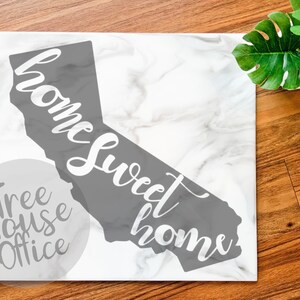 Accueil Sweet Home Californie SVG / PNG / Jpeg | | de décoration d’État CA | de la côte Ouest Impression d’art mural imprimable Téléchargement instantané Clip Art Cut File