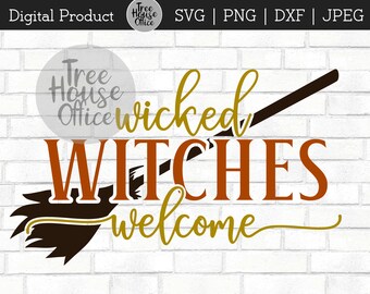 Böse Hexen Willkommen SVG/DXF/PNG/jpeg | Witch Mode Halloween | Zuhause eines | Witches Cut Datei| Herbst Zitat| Halloween Vorporn Schild