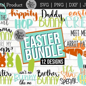 Easter SVG Bundle, Family Easter Bunny Cut Files, Citations de Pâques pour les familles, Cricut Easter Sayings SVG pour les chemises, Family Easter PNG