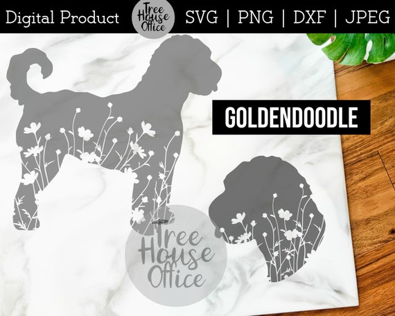 Floral Goldendoodle SVG Dxf/png/jpeg Animal Clip Art Golden - Etsy