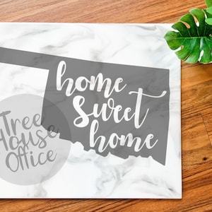 Lar Doce Lar Oklahoma SVG PNG Jpeg | OK Decoração de Estado | Tulsa | Alça da panela | Impressão de clipart de Oklahoma | Download instantâneo para impressão Cricut