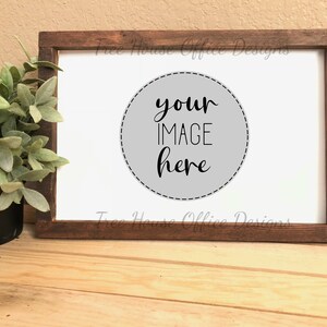 Farmhouse Frame Mockup | Dark Wood Frame JPEG PNG | Rustic Mock Up | Wood Portrait | Styled Sign Mockup | Real Wood Sign