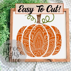 Pumpkin Mandala SVG/DXF/PNG/jpeg Pumpkin Zentangle Autumn Sign Svg Harvest Decor Cut File Stencil Floral Pumpkin Rustic Fall image 3