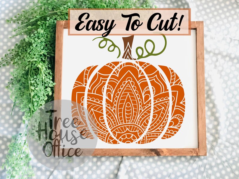 Pumpkin Mandala SVG/DXF/PNG/jpeg Pumpkin Zentangle Autumn Sign Svg Harvest Decor Cut File Stencil Floral Pumpkin Rustic Fall image 3