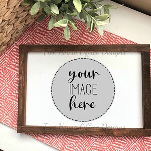Farmhouse Frame Mockup | Light Wood Frame JPEG PNG | Rustic Mock Up | Wood Portrait | Styled Sign Mockup | Real Wood Sign