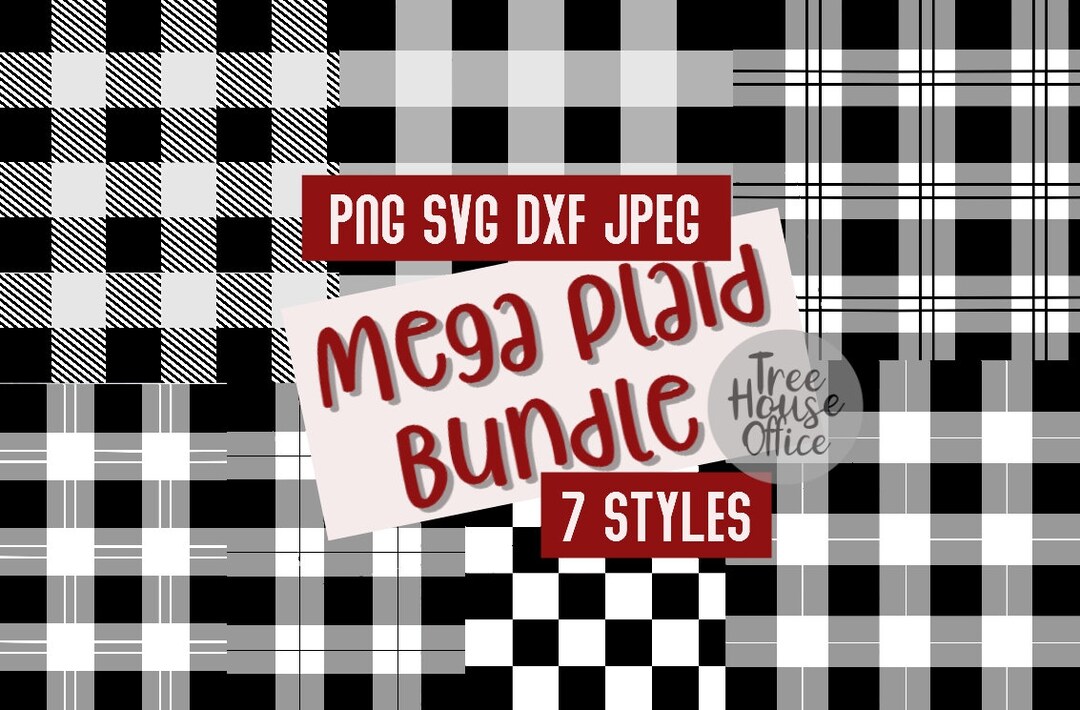 Buffalo Plaid Textures Bundle SVG DXF PNG Jpeg | Patterned Flannel Svg ...