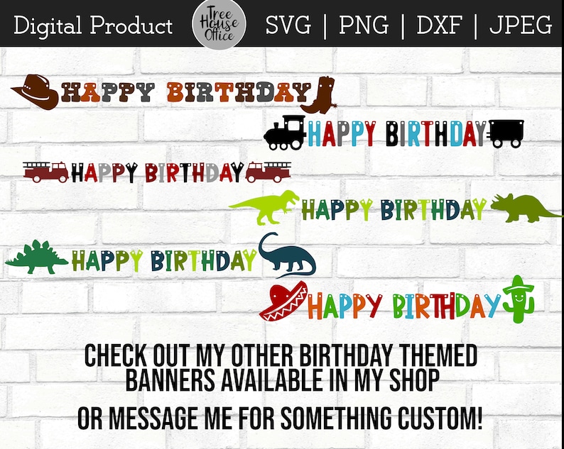 Download Cowboy Happy Birthday Banner SVG DXF/PNG/jpeg Western ...