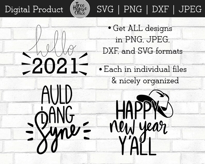 Download New Years Bundle SVG Bundle DXF PNG jpeg New Year's Eve | Etsy