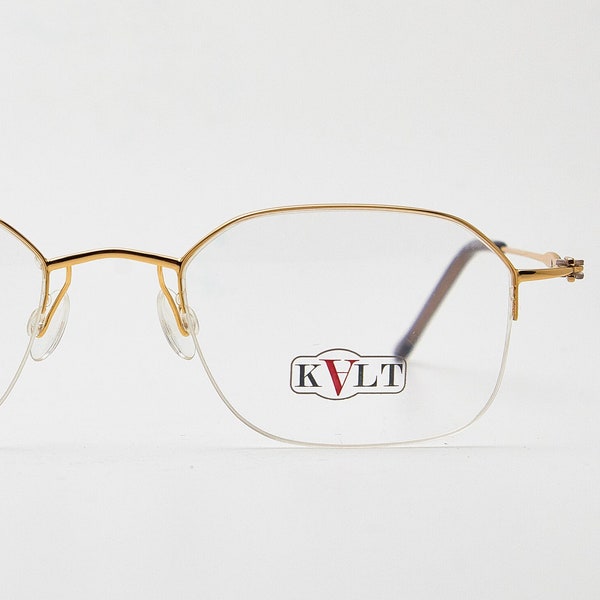 Vintage Y2K sunglasses KALT KV11 gold oval frame/golden glasses/oval glasses/vintage eye glasses/vintage eye glasses/Y2K eyeglasses