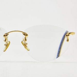 ゴールデン メガネ BOUCHERON 20070 11 01 リムル ゴールド メッキ 24k 眼鏡 アイウェア スタイリッシュ 高級フレーム ヒップホップ メガネ 90 中古