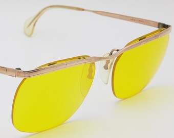 Vintage 1960s Sunglasses Men's METALVISTA Gold Plated Eyewear Golden glasses Drivers Italy The Lenses AINTIFARI Driving vintage eye glasses
