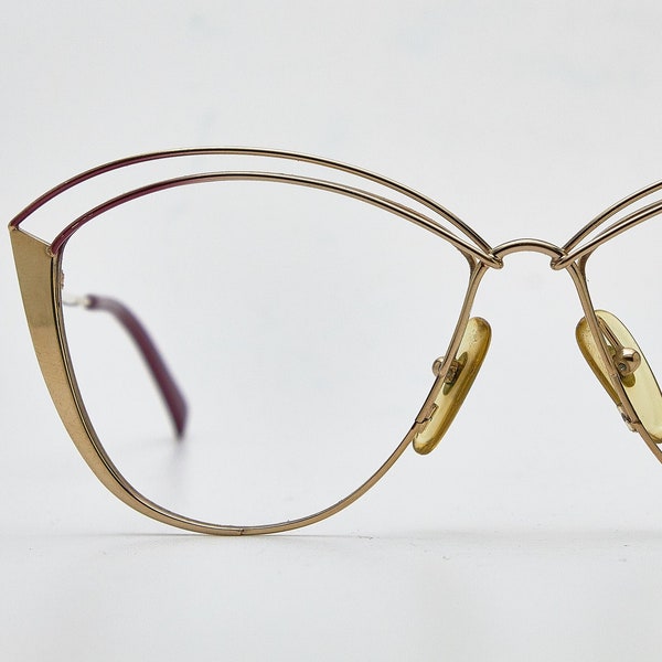 Vintage eye glasses 80s CHRISTIAN DIOR eyeglasses 2413 Gold Plated butterfly glasses ,dior sunglasses butterfly, women's dior frame 1980s