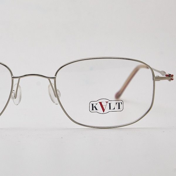 Vintage Y2k eyeglasses KALT KV12 silver frame ovale /silver glasses/oval glasses/vintage eye glasses/Y2K eyeglasses/silver oval frame