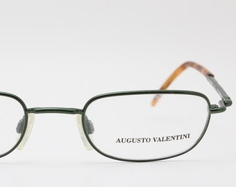 oval eyeglasses AUGUSTO VALENTINI oval frame/green glasses/oval glasses/vintage eye glasses/1980s sunglasses/round eyeglasses 1980s