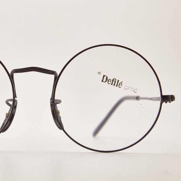 DEFILE OPTIC PIPER 57 R33 Black Matt metal round glasses/Hipster eyewear/round eyewear/vintage eye glasses 1980s sunglasses/round eyeglasses