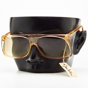 Vintage Woman Sunglasses Mask SILVANO NALDONI 129 PEACH Oversize Frame Hipster Boho Sunglasses 80* Glasses Woman Plastic Glasses