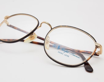 Vinatge RALPH LAUREN Polo Classic 54 oval eyeglasses 1990s gold oval frame/golden glasses/oval glasses/vintage eye glasses/1990s eyeglasses
