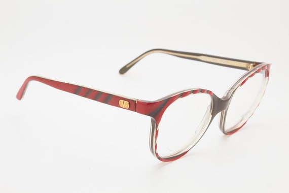 VALENTINO Vintage eye glasses 1980s red black fra… - image 4