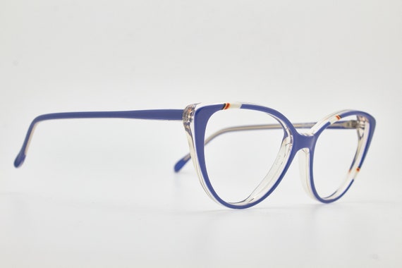 1980s glasses vintage GRASSET blue frame/Hipster … - image 6