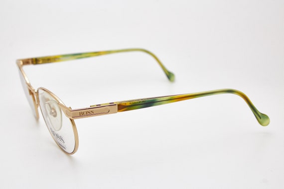 Vintage HUGO BOSS sunglasses gold oval frame/gold… - image 4