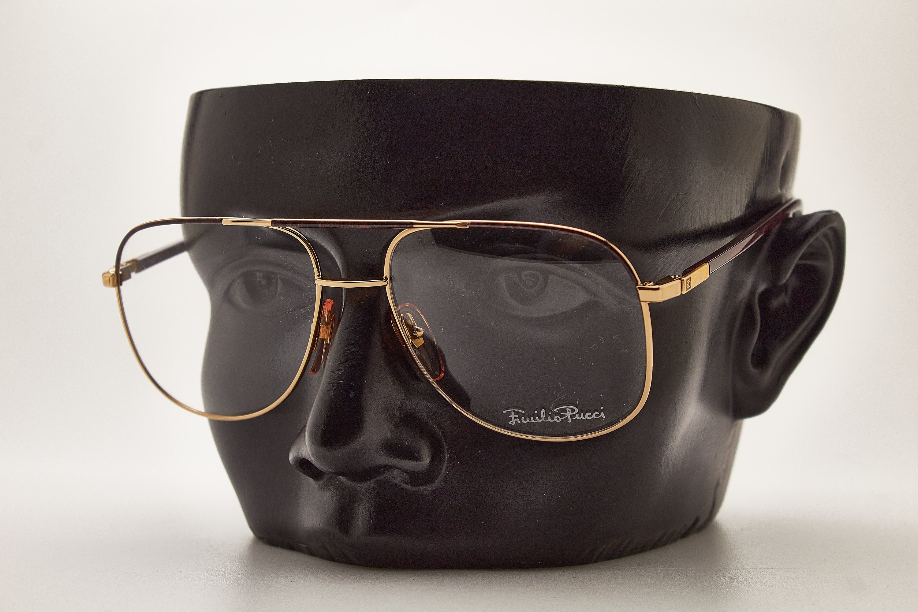 Vintage Glasses EMILIO PUCCI Golden Frame,vintage Eye Vintage Glasses EMILIO PUCCI Golden Frame,vintage Eye