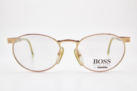 Vintage HUGO BOSS sunglasses gold oval frame/gold… - image 1