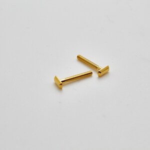 May include: Two gold colored t-slot bolts with a square head
