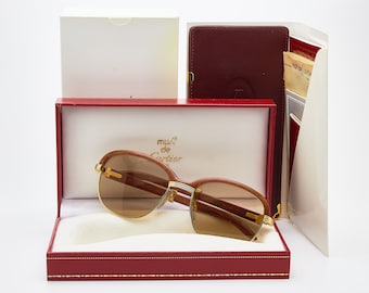 CARTIER MALMAISON Bubunga T8200041 Rare Full Set Oval Gold Version Rare Eyewear Luxury Frame Hip-Hop Glasses N.O.S Vintage Sunglasses