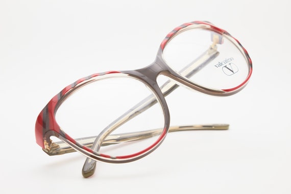 VALENTINO Vintage eye glasses 1980s red black fra… - image 10