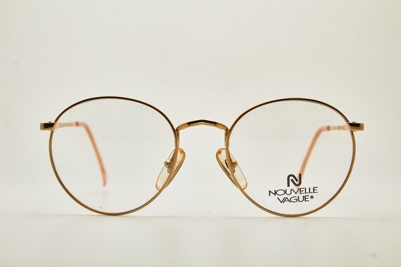 round glasses 1980s NOUVELLE VAGUE SPENCER 49 Gol… - image 1