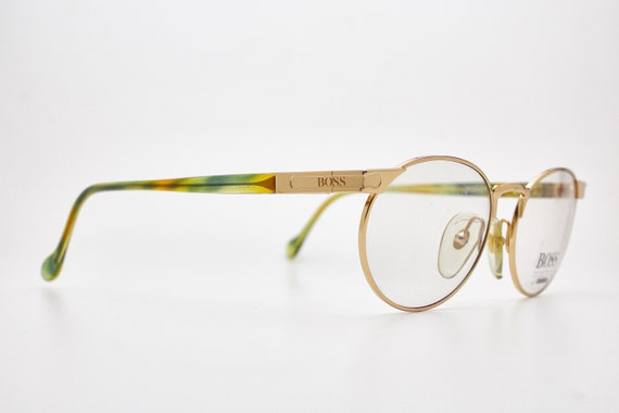Vintage HUGO BOSS sunglasses gold oval frame/gold… - image 5
