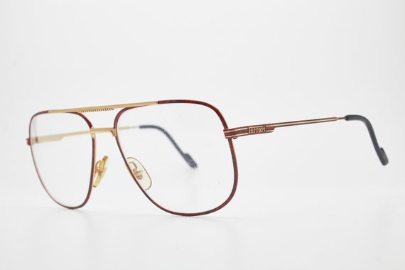 Vintage Eyewear FERRARI F26 red golden frame,vint… - image 3