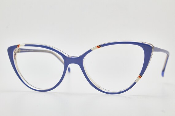 1980s glasses vintage GRASSET blue frame/Hipster … - image 4