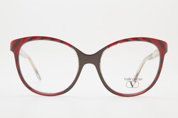 VALENTINO Vintage eye glasses 1980s red black fra… - image 1