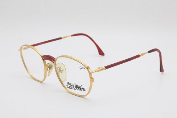 Buy 90s Glasses JEAN PAUL GAULTIER 55-1271 49-18 Japan Round Gold 