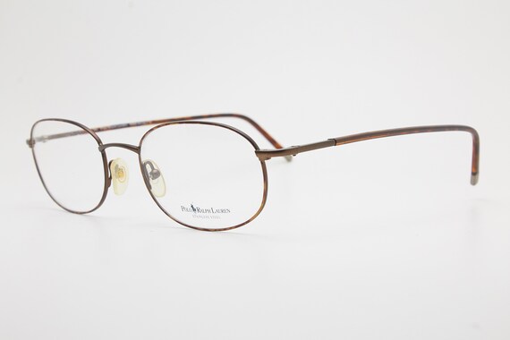 Vintage RALPH LAUREN 460 brown oval eyeglasses 19… - image 4