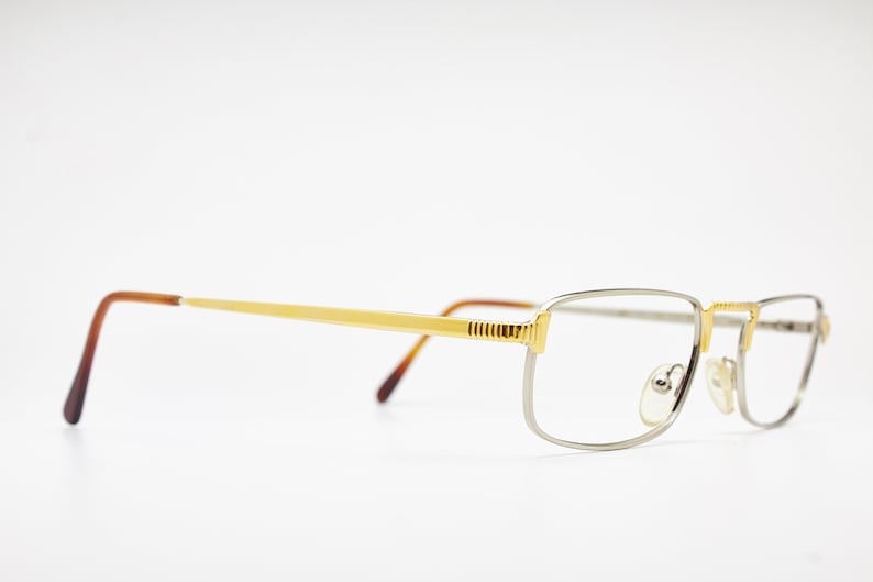 Vintage Glasses VERSACE Mod.V06 Col.039 Man Square High-Fashion Steampunk Eyewear Metal Unisex Luxury Eyeglasses Frame For Sunglasses N.O.S