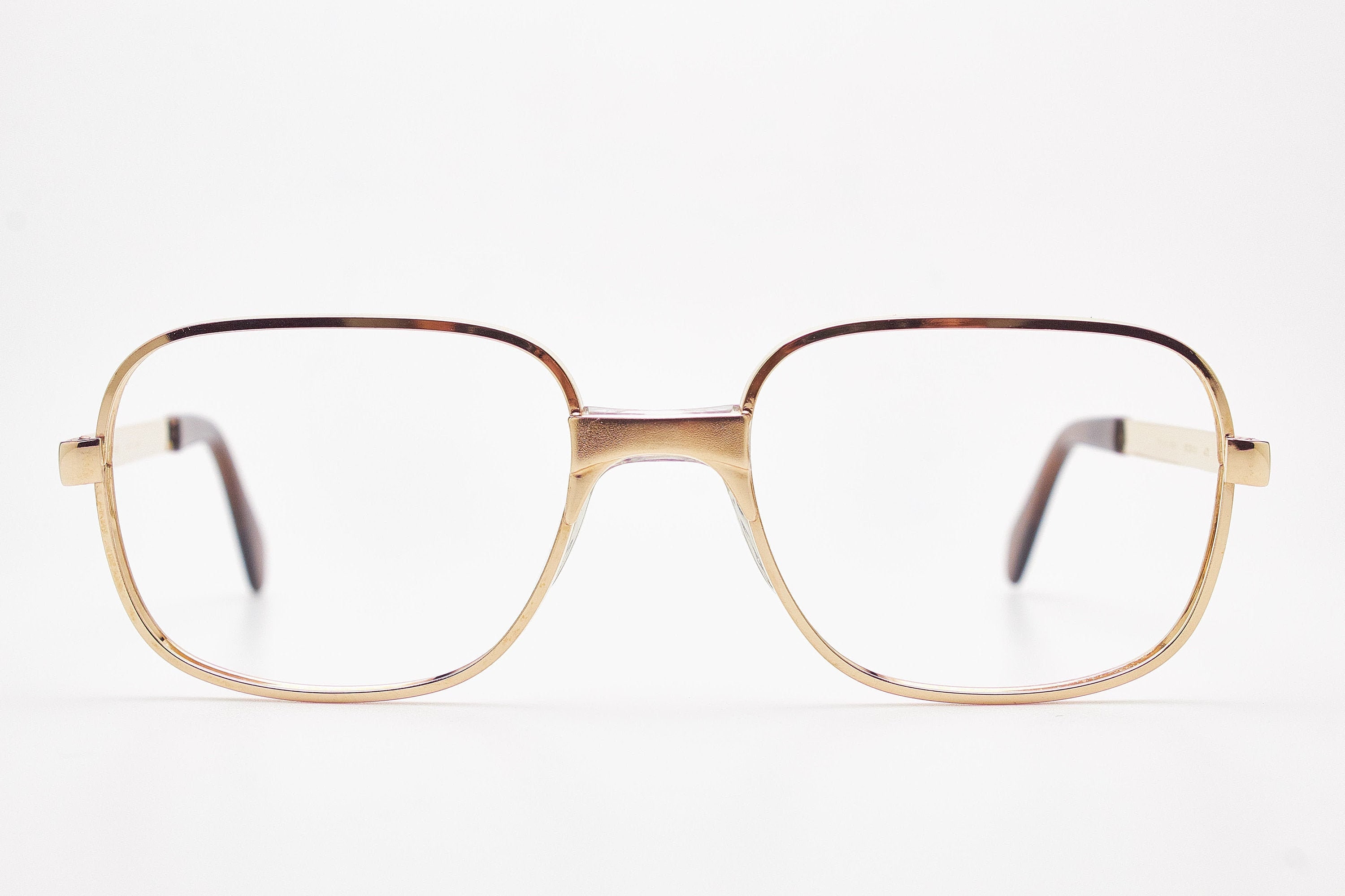 Vintage Gold Plated LUXOTTICA 471 Made in Italy Original Vintage Steampunk Square Metal Frame From Sunglasses Moda 90 Rectangular Glasses Etsy