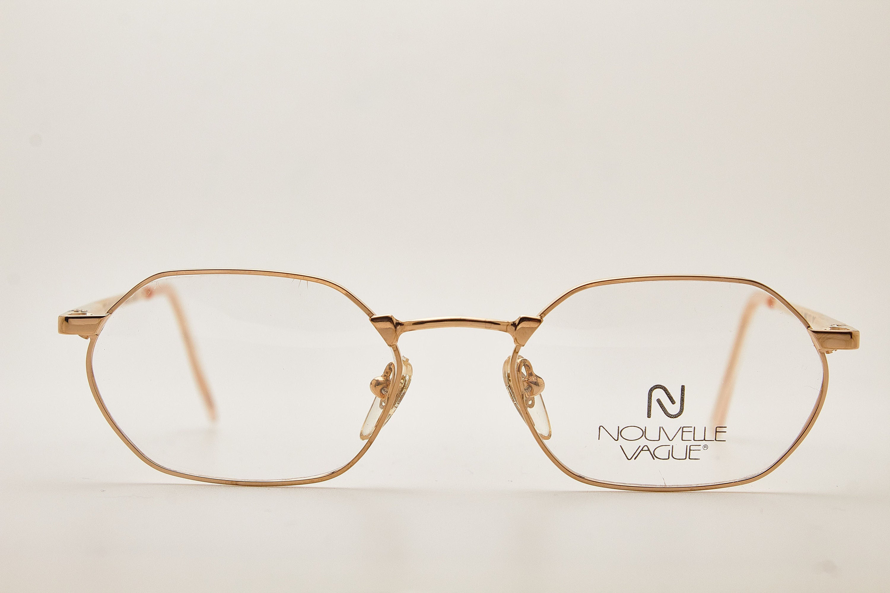 Round Glasses 1980s NOUVELLE VAGUE PULL Brown Gold Frame hipster
