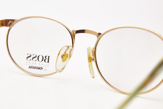 Vintage HUGO BOSS sunglasses gold oval frame/gold… - image 8