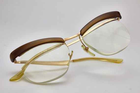 Vintage Sunglasses AMOR 1026 Gold Filled Half-frame Cateye - Etsy