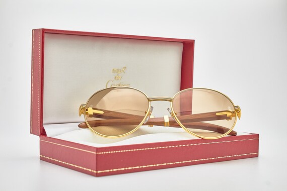 Golden Glasses Vintage Sunglasses CARTIER BAGATELLE Bubunga T8200042 MARADONA Rare Full Set Round Glasses round Eyewear vintage Eye Glasses Etsy Canada