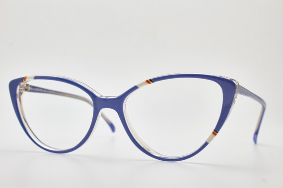 1980s glasses vintage GRASSET blue frame/Hipster … - image 9